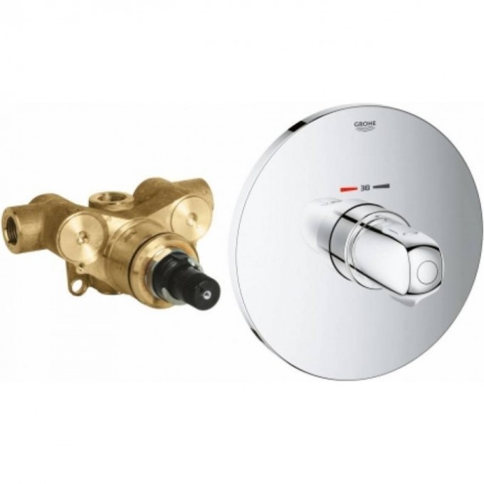 Центральный термостат GROHE GROHTHERM 1000 (внешняя и встраиваемая части), хром () 34573000 Центральный термостат GROHE GROHTHERM 1000 (внешняя и встраиваемая части), хром () 34573000