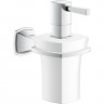 Дозатор жидкого мыла GROHE GRANDERA керамический, с держателем, хром () 40627000