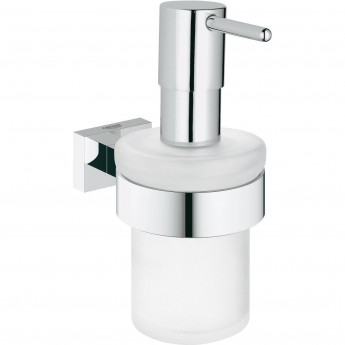 Дозатор жидкого мыла с держателем GROHE ESSENTIALS CUBE, хром