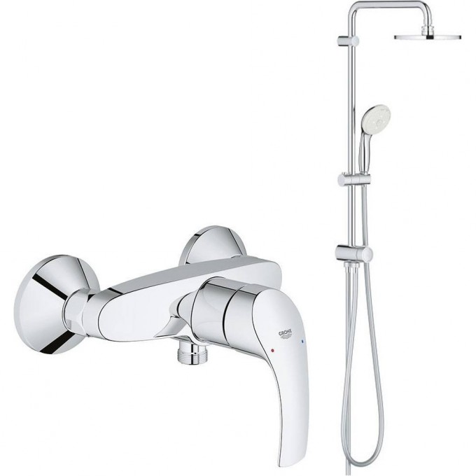 Душевая система GROHE NEW TEMPESTA 200 со смесителем, хром () 124410 Душевая система GROHE NEW TEMPESTA 200 со смесителем, хром () 124410