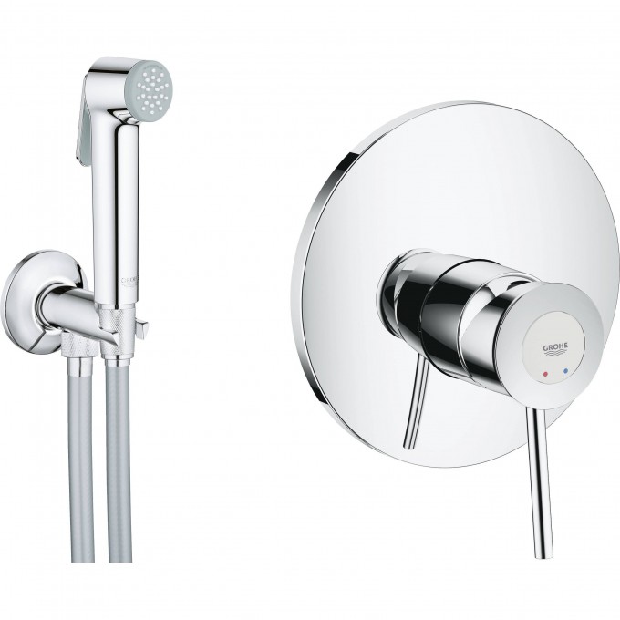 Готовый комплект для гигиенического душа GROHE BAUCLASSIC: встраиваемый смеситель, гигиенический набор, хром 124902 Готовый комплект для гигиенического душа GROHE BAUCLASSIC: встраиваемый смеситель, гигиенический набор, хром 124902