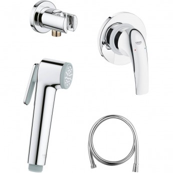 Готовый комплект для гигиенического душа GROHE BAUCURVE: встраиваемый смеситель, гигиенический душ со шлангом и держателем GROHE, хром