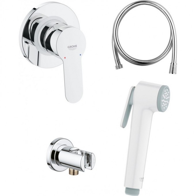 Готовый комплект для гигиенического душа GROHE BAUEDGE: встраиваемый смеситель, гигиенический душ со шлангом и держателем, белая луна () 124897 Готовый комплект для гигиенического душа GROHE BAUEDGE: встраиваемый смеситель, гигиенический душ со шлангом и держателем, белая луна () 124897