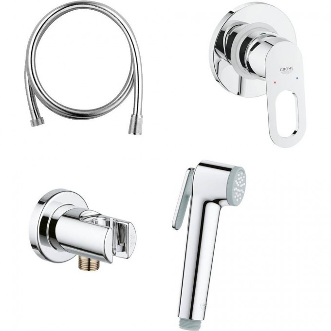 Готовый комплект для гигиенического душа GROHE BAULOOP: встраиваемый смеситель, гигиенический душ со шлангом и держателем, хром 124895 Готовый комплект для гигиенического душа GROHE BAULOOP: встраиваемый смеситель, гигиенический душ со шлангом и держателем, хром 124895