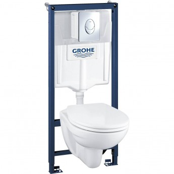 Инсталляция GROHE SOLIDO PERFECT с подвесным унитазом и панелью смыва Skate Air