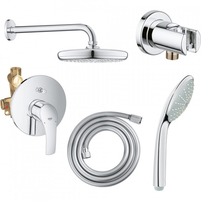 Комплект для душа GROHE EUROSMART с душевым гарнитуром и верхним душем Euphoria Cosmopolitan 180, хром () 124440 Комплект для душа GROHE EUROSMART с душевым гарнитуром и верхним душем Euphoria Cosmopolitan 180, хром () 124440