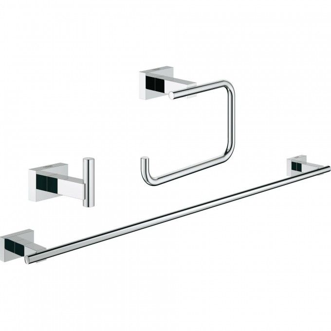 Набор аксессуаров GROHE ESSENTIALS CUBE (3 предмета), хром () 40777001 Набор аксессуаров GROHE ESSENTIALS CUBE (3 предмета), хром () 40777001