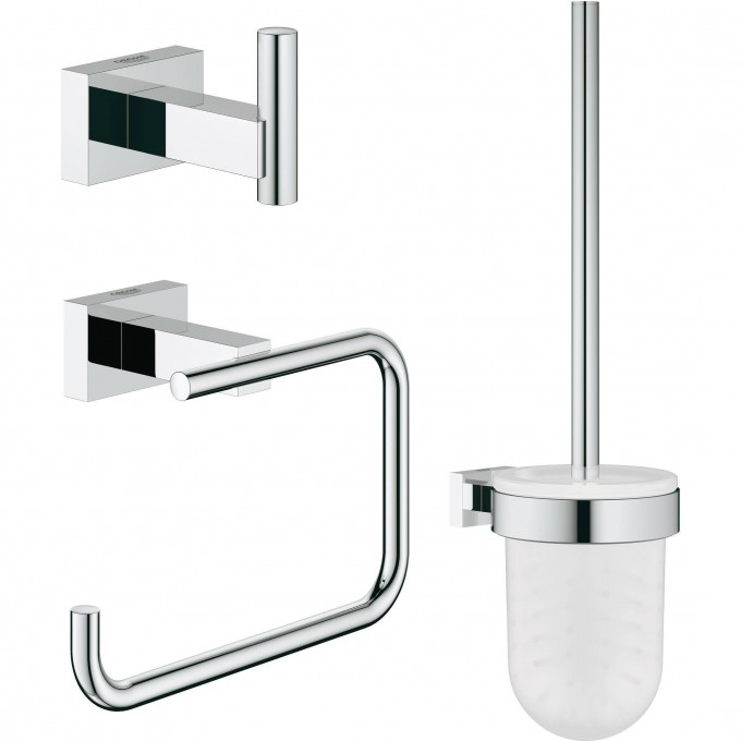 Набор аксессуаров GROHE ESSENTIALS CUBE (3 предмета), хром 40757001 Набор аксессуаров GROHE ESSENTIALS CUBE (3 предмета), хром 40757001