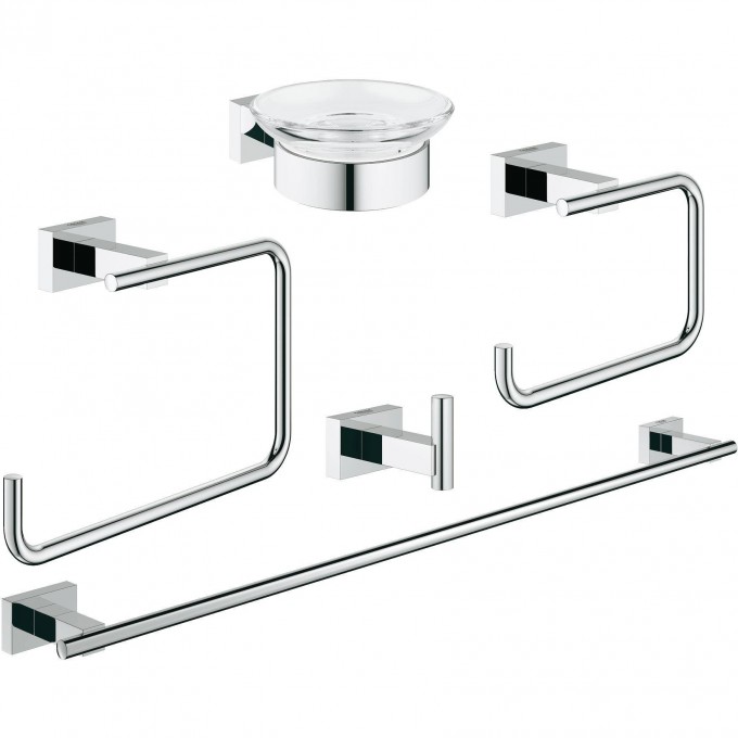 Набор аксессуаров GROHE ESSENTIALS CUBE 5 предметов 40758001 Набор аксессуаров GROHE ESSENTIALS CUBE 5 предметов 40758001