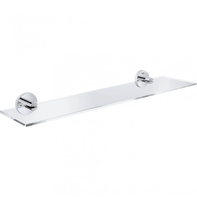 Полочка стеклянная GROHE ESSENTIALS 530 мм, хром () 40799001 Полочка стеклянная GROHE ESSENTIALS 530 мм, хром () 40799001