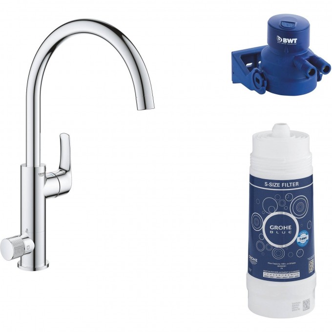Смеситель для кухни GROHE BLUE PURE EUROSMART с функцией фильтрации, хром 119708 Смеситель для кухни GROHE BLUE PURE EUROSMART с функцией фильтрации, хром 119708