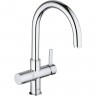 Смеситель для кухни GROHE BLUE с высоким изливом для водопроводной и фильтрованной воды, хром 33251000