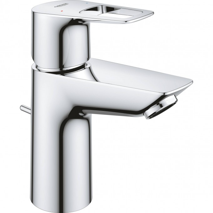 Смеситель для раковины GROHE BAULOOP с ограничителем температуры и рычажным донным клапаном, размер S, хром () 23335001 Смеситель для раковины GROHE BAULOOP с ограничителем температуры и рычажным донным клапаном, размер S, хром () 23335001