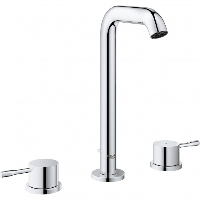 Смеситель для раковины GROHE ESSENCE+ на 3 отверстия с донным клапаном и высоким изливом, хром 20299001 Смеситель для раковины GROHE ESSENCE+ на 3 отверстия с донным клапаном и высоким изливом, хром 20299001