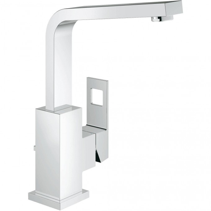Смеситель для раковины GROHE EUROCUBE с донным клапаном и высоким изливом, хром 23135000 Смеситель для раковины GROHE EUROCUBE с донным клапаном и высоким изливом, хром 23135000