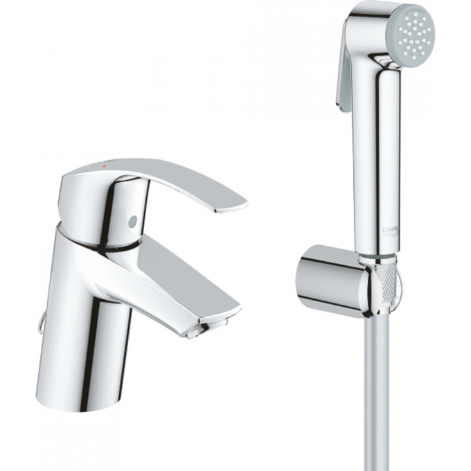 Смеситель для раковины GROHE EUROSMART NEW с цепочкой и гигиеническим душем, хром () 23124002 Смеситель для раковины GROHE EUROSMART NEW с цепочкой и гигиеническим душем, хром () 23124002