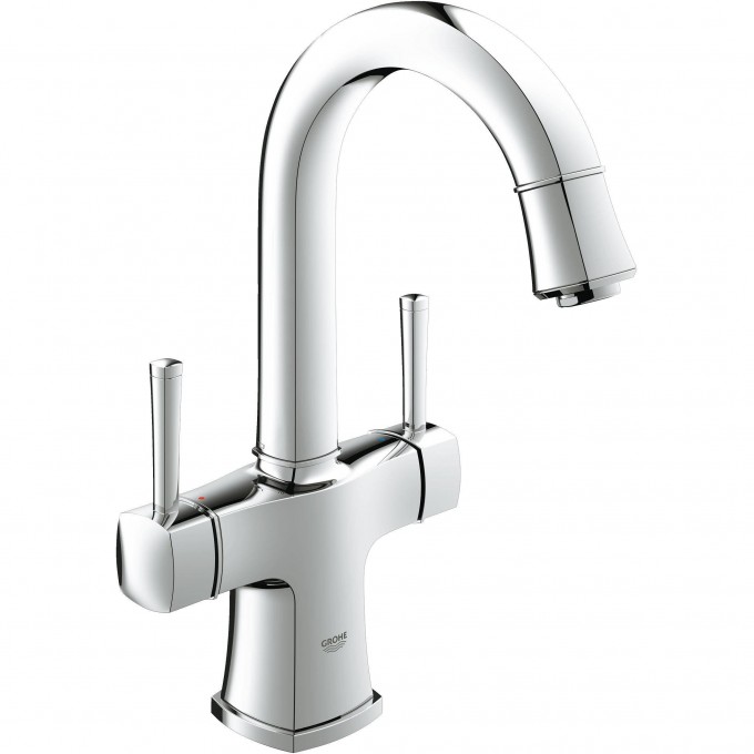 Смеситель для раковины GROHE GRANDERA с донным клапаном и поворотным изливом, хром () 21107000 Смеситель для раковины GROHE GRANDERA с донным клапаном и поворотным изливом, хром () 21107000