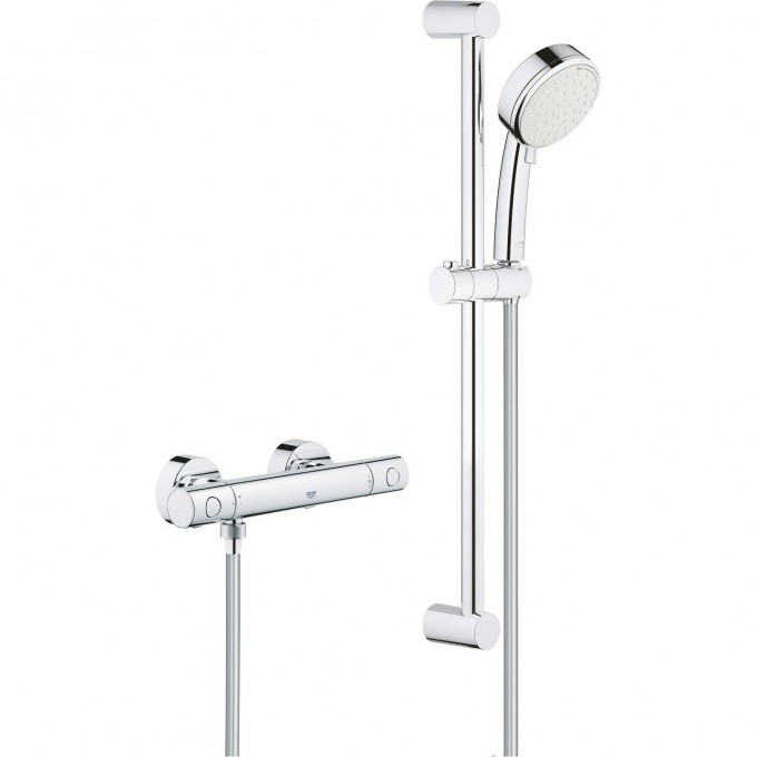 Термостат для душа GROHE GROHTHERM 800 COSMOPOLITAN, душевой гарнитур Tempesta Cosmopolitan, 2 режима струи, душевая штанга 600 мм (34768000) 34765000 Термостат для душа GROHE GROHTHERM 800 COSMOPOLITAN, душевой гарнитур Tempesta Cosmopolitan, 2 режима струи, душевая штанга 600 мм (34768000) 34765000