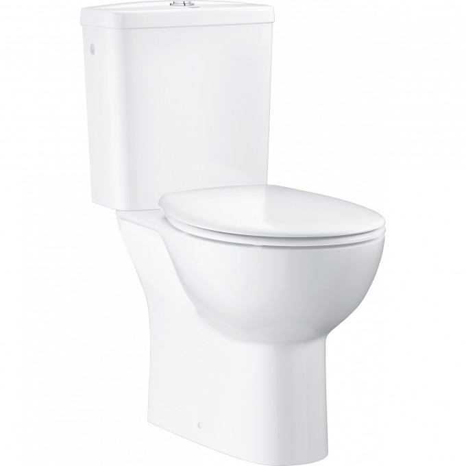 Унитаз напольный GROHE BAU CERAMIC со смывным бачком и сиденьем (выпуск в пол или стену), альпин-белый 39347000 Унитаз напольный GROHE BAU CERAMIC со смывным бачком и сиденьем (выпуск в пол или стену), альпин-белый 39347000