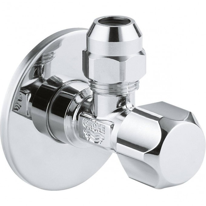 Вентиль угловой GROHE 1/2″-3/8″ для подключения смесителей, хром 22018000 Вентиль угловой GROHE 1/2″-3/8″ для подключения смесителей, хром 22018000
