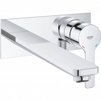 Внешняя часть смесителя для раковины GROHE LINEARE NEW на 2 отверстия, настенный монтаж, хром (23444001)