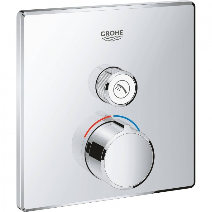 Внешняя часть смесителя GROHE GROHTHERM SMARTCONTROL на 1 выход, хром 29147000 Внешняя часть смесителя GROHE GROHTHERM SMARTCONTROL на 1 выход, хром 29147000