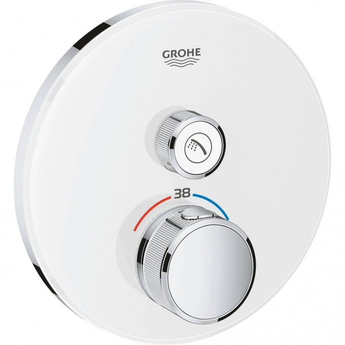 Внешняя часть термостатического смесителя на 1 выход GROHE GROHTHERM SMARTCONTROL, белая луна 29150LS0 Внешняя часть термостатического смесителя на 1 выход GROHE GROHTHERM SMARTCONTROL, белая луна 29150LS0
