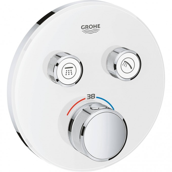 Внешняя часть термостатического смесителя на 2 выхода GROHE GROHTHERM SMARTCONTROL, белая луна 29151LS0 Внешняя часть термостатического смесителя на 2 выхода GROHE GROHTHERM SMARTCONTROL, белая луна 29151LS0