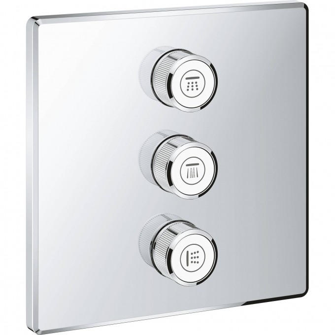 Внешняя часть вентиля GROHE GROHTHERM SMARTCONTROL на 3 выхода, хром 29127000 Внешняя часть вентиля GROHE GROHTHERM SMARTCONTROL на 3 выхода, хром 29127000
